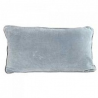 Powder blue/grey velvet rectangular, breakfast cushion by Raine & Humble